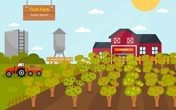 Banner Kolorystyka farmie owoców dla sieci web i mobilne — Wektor stockowy