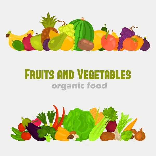 Fruits et légumes icônes de couleur fixés pour le web et le design mobile — Image vectorielle