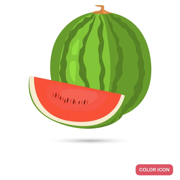 Watermelon color flat icon for web and mobile design — Stock Vector