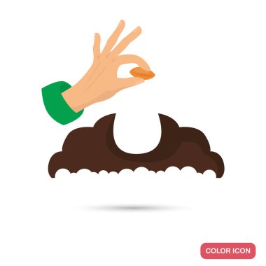 Toprak renk düz simgesi web ve mobil tasarım için tahıl koyarak