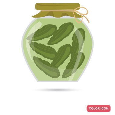 Salatalık turşusu web ve mobil tasarım için düz simge renk