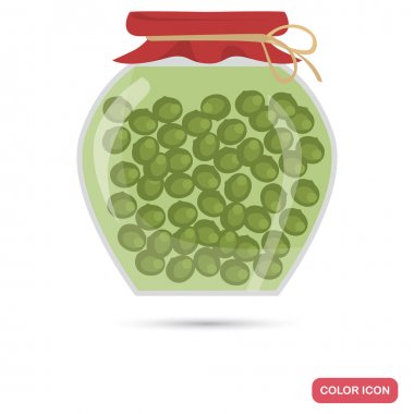 Turşu yeşil bezelye web ve mobil tasarım için düz simge renk