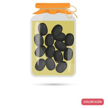 Web ve mobil tasarım için Salamura Zeytin rengi düz simge