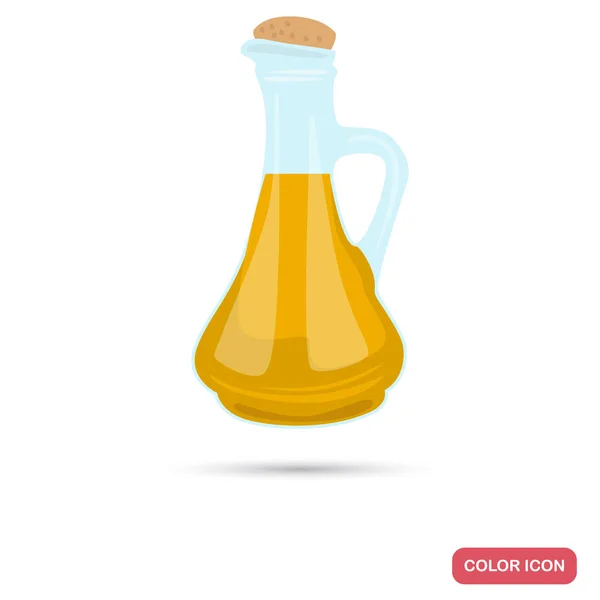 Olivolja i flaska platt färgikonen för webb och mobil design — Stock vektor