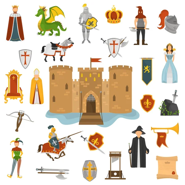 Web ve mobil tasarım için Kral zaman renk Icons set