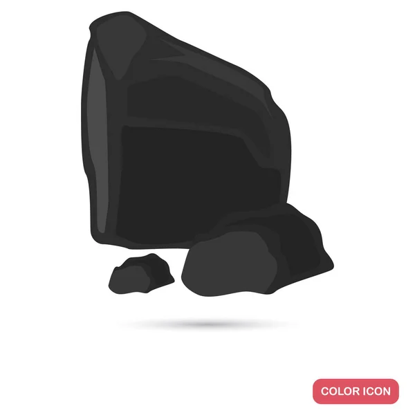 Un morceau de couleur charbon icône plate pour le web et le design mobile — Image vectorielle