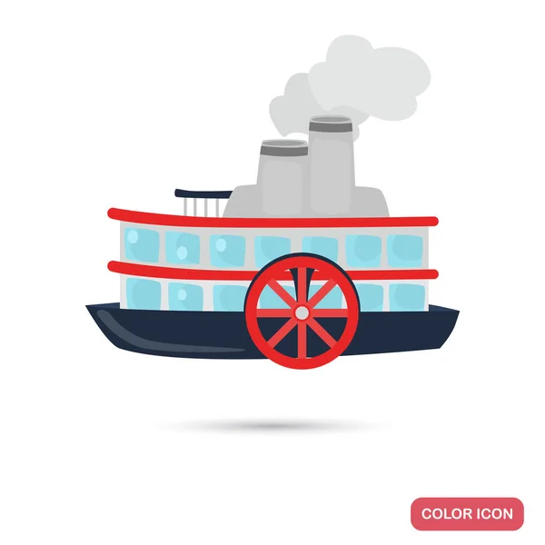 Icône plate couleur Travel Steamer pour le design web et mobile — Image vectorielle