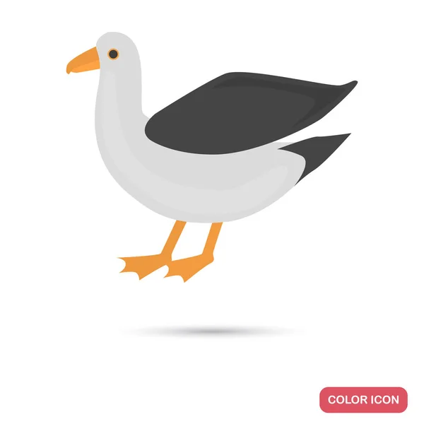 Seagull color flat icon for web and mobile design — Stock Vector