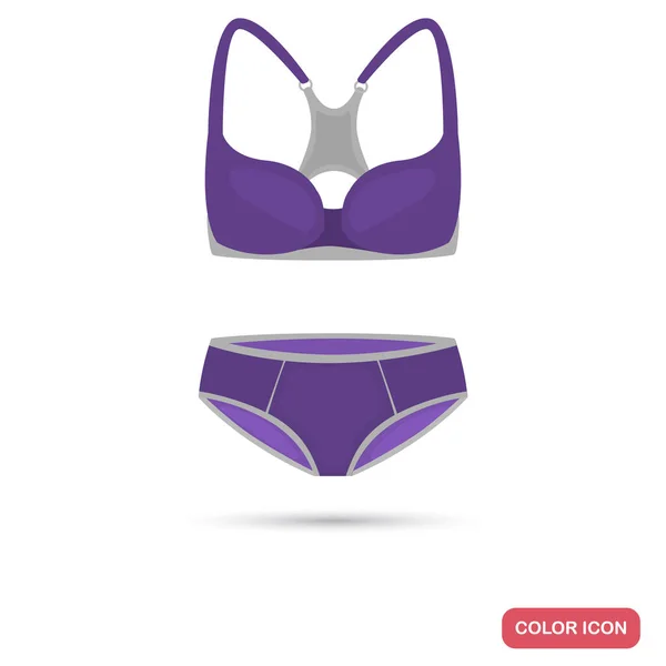 Set of underwear for women color flat icon for web and mobile design — Stock Vector