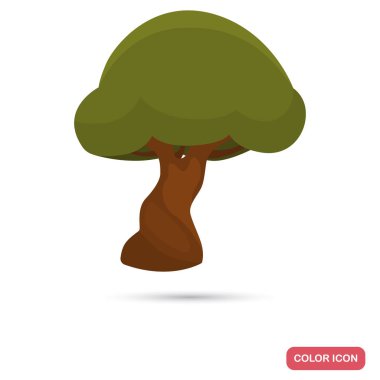 Web ve mobil tasarım için zeytin ağacı renk düz simgesi