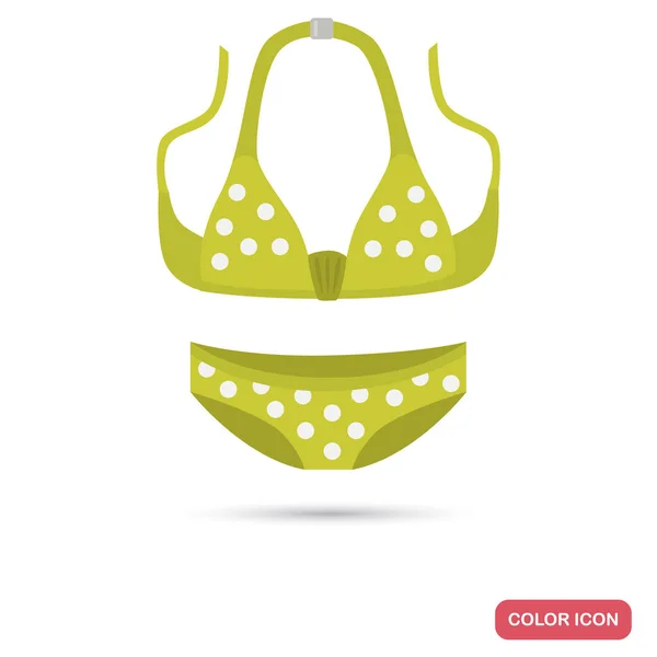 Mädchen Sommer Badeanzug Farbe flache Symbol für Web-und mobiles Design — Stockvektor