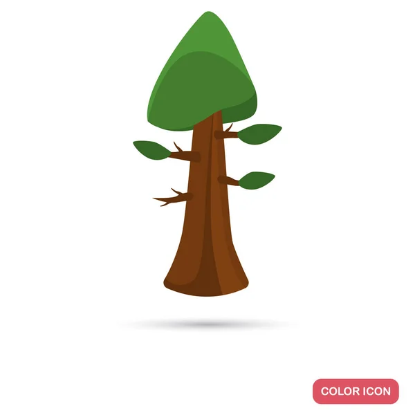 Icône plate couleur arbre séquoia pour web et design mobile — Image vectorielle