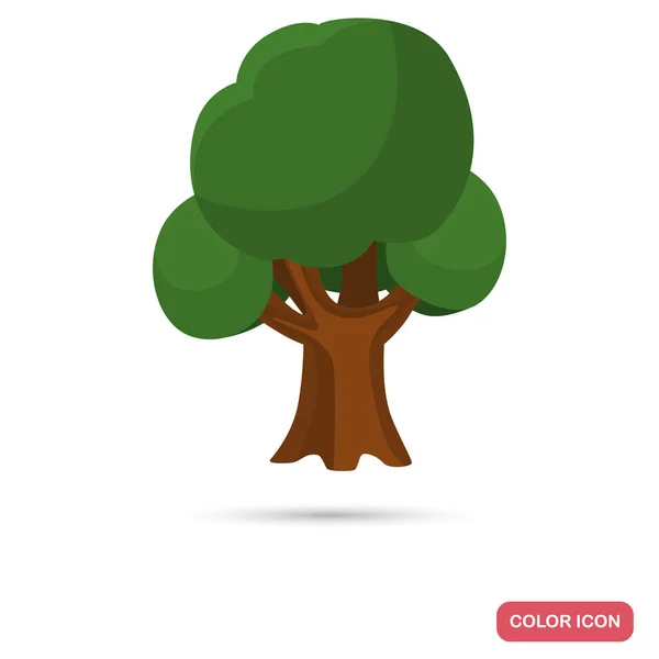 Sycamore tree kleur platte pictogram voor web en mobiele apparatuur — Stockvector