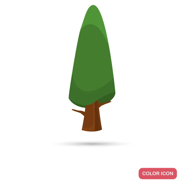 Кедровое дерево цвет плоской иконки для веб и мобильного дизайна — стоковый вектор