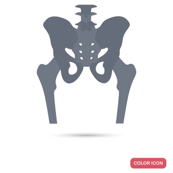 Icono plano de color esqueleto de pelvis humana para diseño web y móvil — Archivo Imágenes Vectoriales