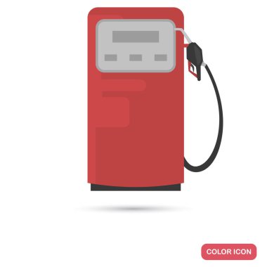 Benzin sütun renk düz simgesi