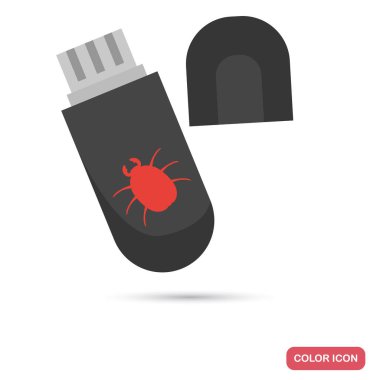 Bilgisayar virüsü renk düz simgesi ile birden parlamak götürmek