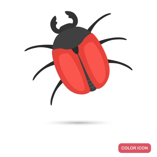 Compure icône plate de couleur de virus — Image vectorielle