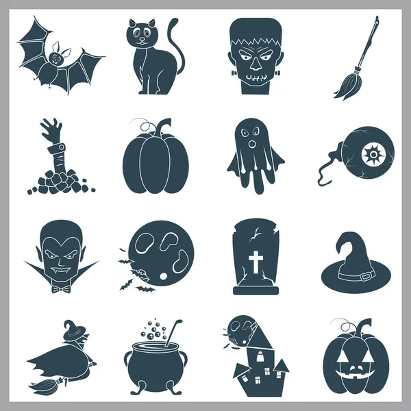 Cadılar Bayramı renk basit Icons set