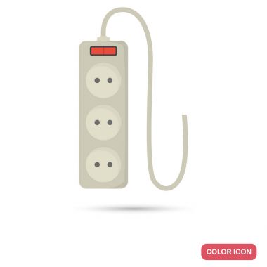 Uzatma kablosu renk düz simgesi