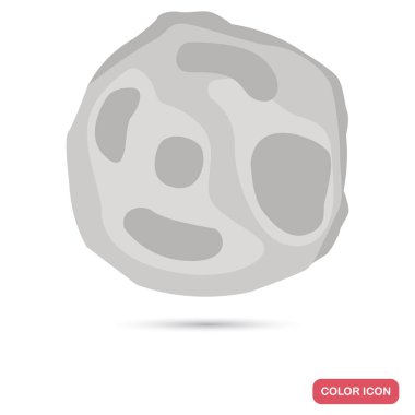 Ay gezegeni renk düz simgesi