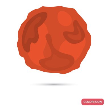 Mars gezegeni renk düz simgesi