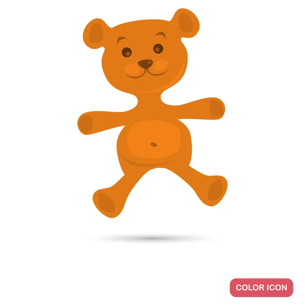 Teddy urso cor plana ícone — Vetor de Stock