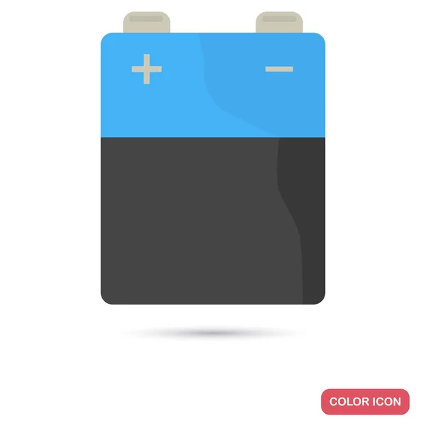 Dedo de color de la batería icono plano — Vector de stock