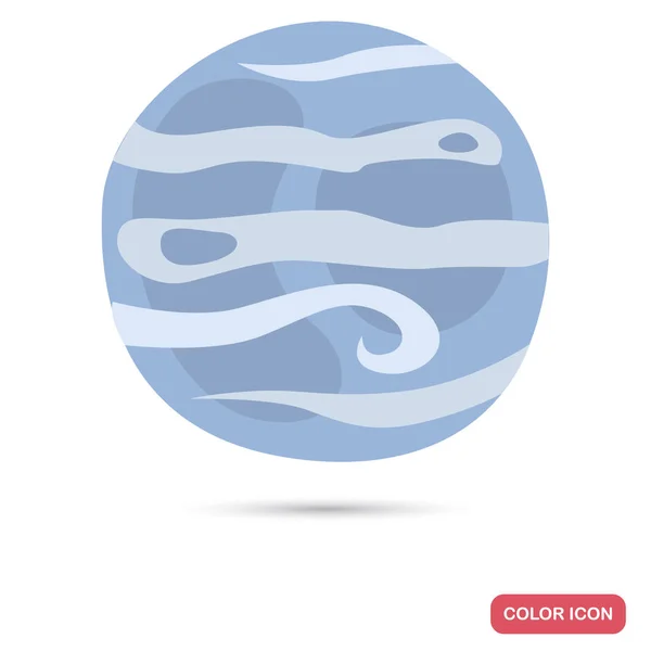 Плоский значок кольору планету Нептун — стоковий вектор