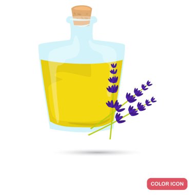 Lavanta yağı şişe renk düz simgesi