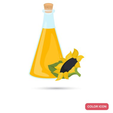Ayçiçeği tohumu petrol şişe renk düz simgesi