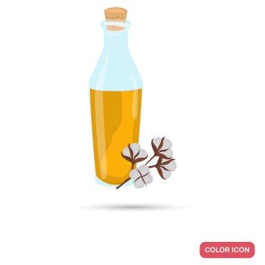 Pamuk petrol şişe renk düz simgesi