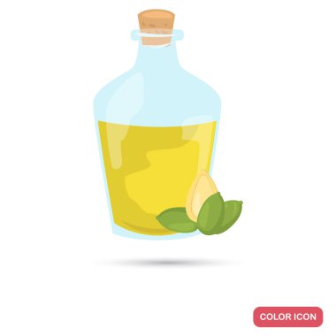 Kabak çekirdeği yağı şişe renk düz simgesi