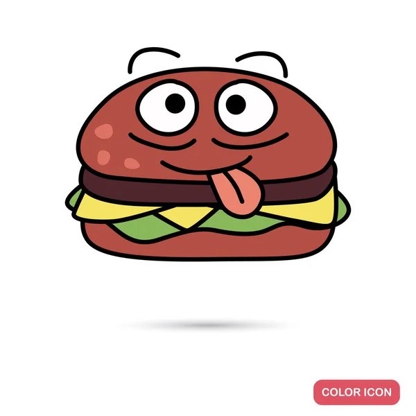 Vtipné konverzace hamburger barevný plochý smajlíka — Stockový vektor