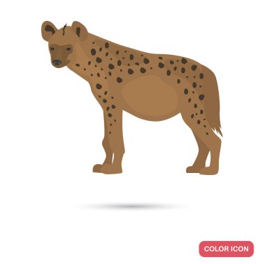 Spotted hyena color flat icon for web and mobile design clipart