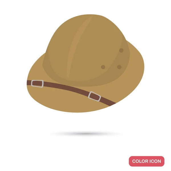 Arqueólogo sombrero color icono plano — Vector de stock