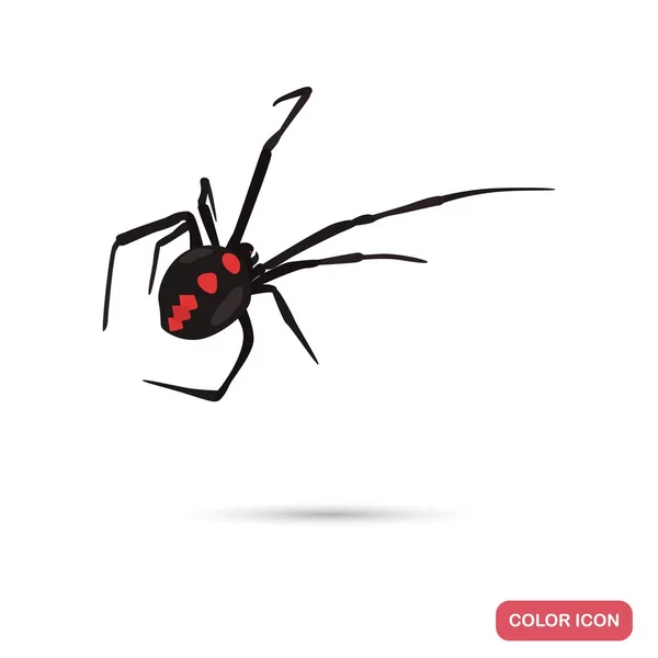 Black widow color flat icon for web and mobile design — Stock Vector