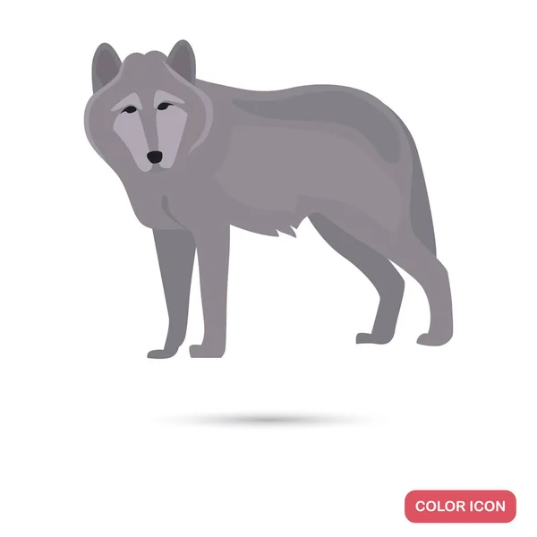 Lobo icono plano de color para el diseño web y móvil — Vector de stock