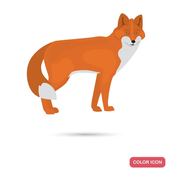 Icono plano de color Fox para diseño web y móvil — Vector de stock