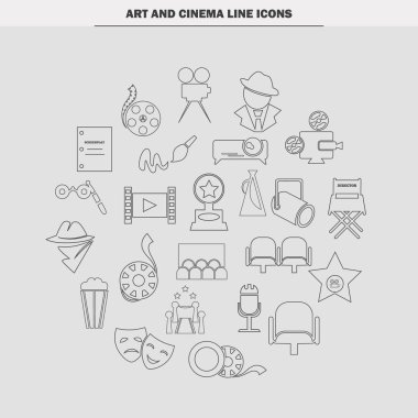 Icons set hattı sanat ve sinema
