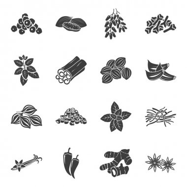 Baharat basit Icons set