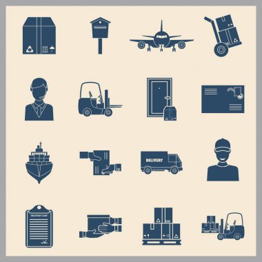 Web ve mobil tasarım için teslimat basit Icons set