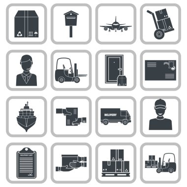 Web ve mobil tasarım için teslimat basit Icons set