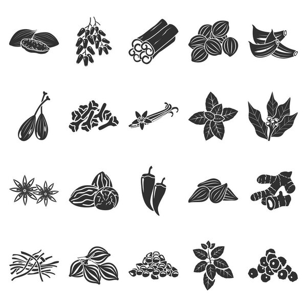 Spices simple icons set