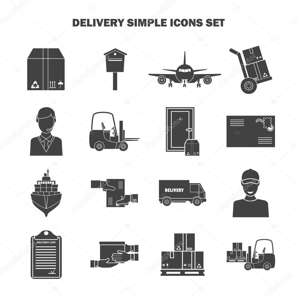Delivery simple icons set for web and mobile design