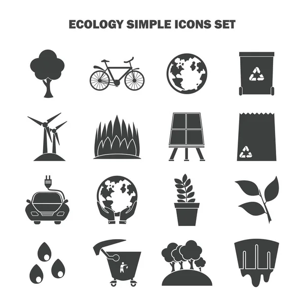 Ecologia semplici icone per web e mobile design — Vettoriale Stock