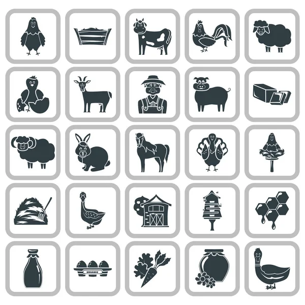 Set of simple agriculture icons for web and mobile — Stock Vector