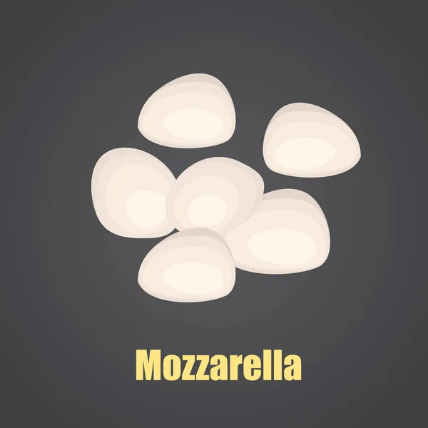 Icono plano de color queso Mozarella — Vector de stock