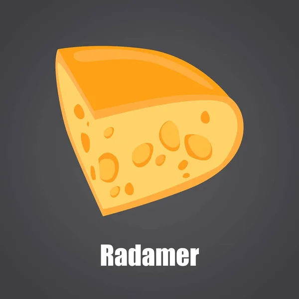 Radamer sýr plátek barevná plochá ikona — Stockový vektor