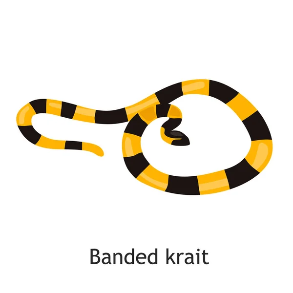 Banded krayt serpiente color plano icono — Vector de stock